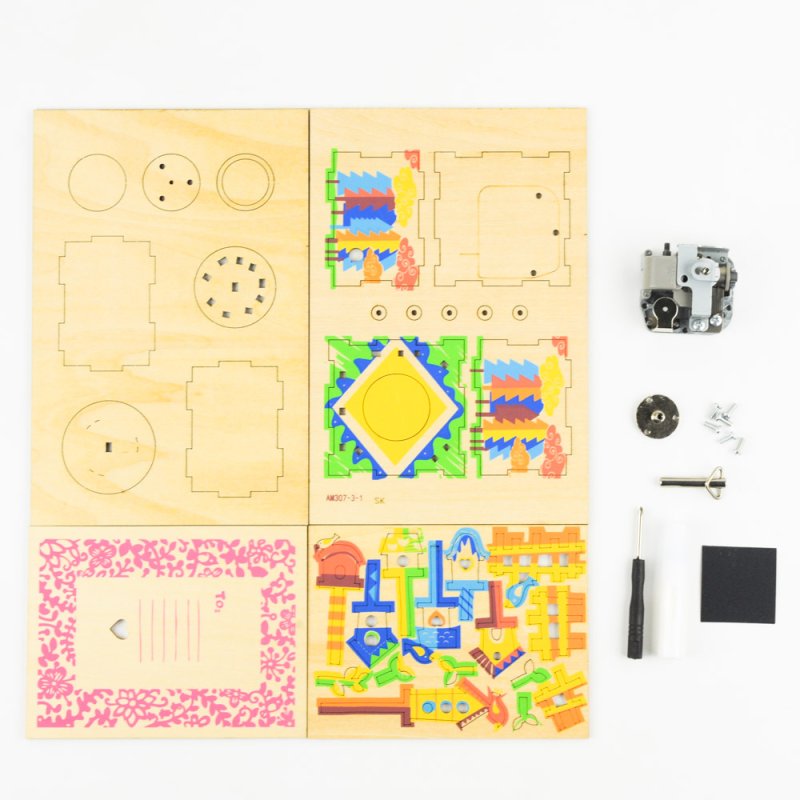 画像3: 【DIY木製パズルキットオルゴール】 空のおうち (3)