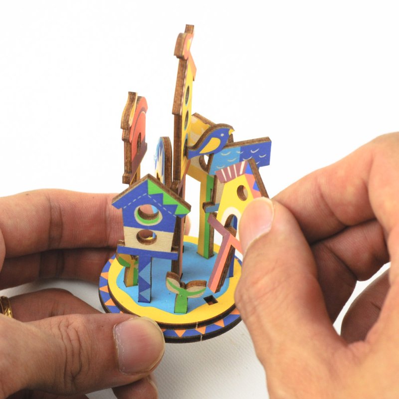画像5: 【DIY木製パズルキットオルゴール】 空のおうち (5)