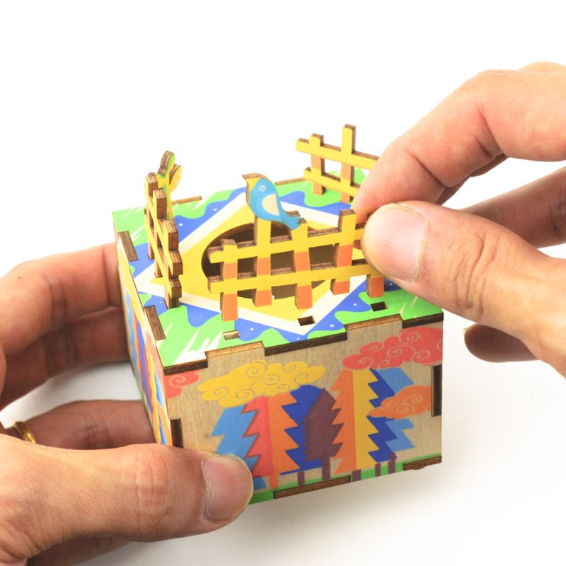 画像6: 【DIY木製パズルキットオルゴール】 空のおうち (6)