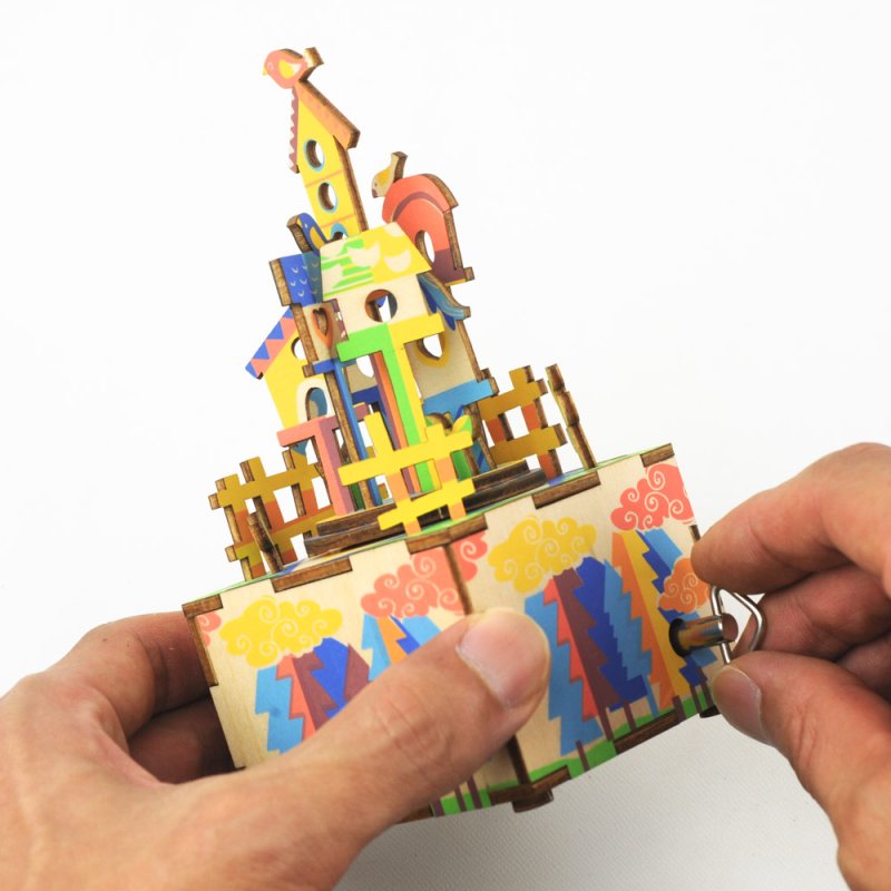 画像7: 【DIY木製パズルキットオルゴール】 空のおうち (7)