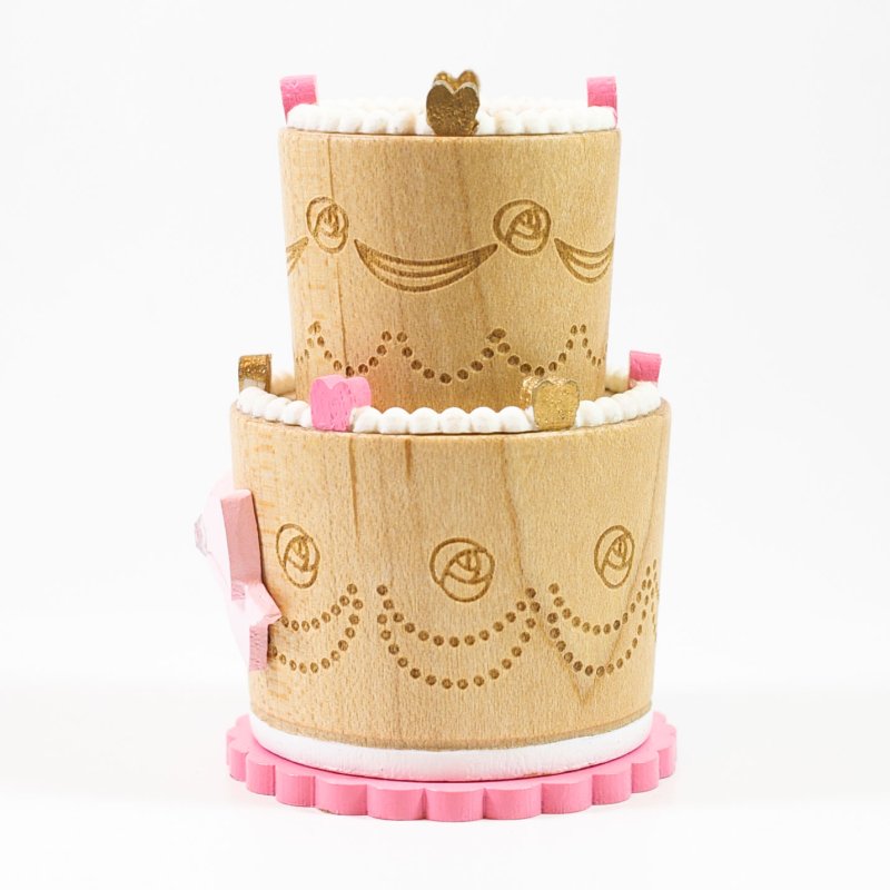 画像2: Lサイズ＊二段ケーキリボン 【 wooderful life DIYオルゴールオブジェ 】 (2)