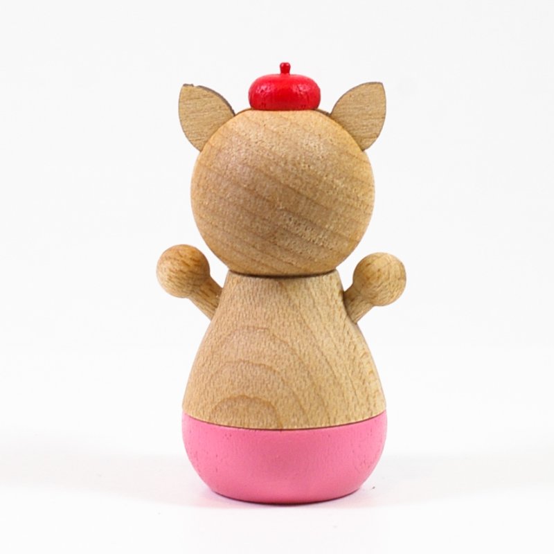 画像3: Mサイズ＊ぶた　赤ベレー帽 【wooderful life DIYオルゴールオブジェ】 (3)