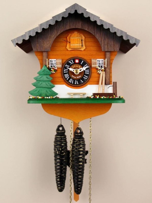 画像2: カッコー時計　干し草棒とパインツリー (2)