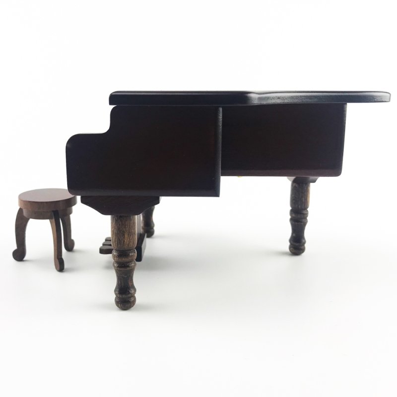 画像5: 18弁オルゴール用 木製アンティーク調グランドピアノケース (5)