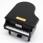 画像7: 18弁オルゴール用 木製グランドピアノケース　黒M (7)
