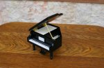 画像14: 18弁オルゴール用 木製グランドピアノケース　黒M (14)