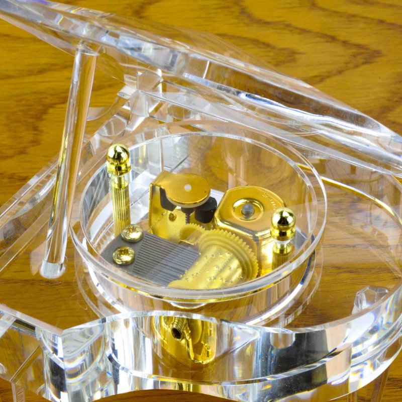 画像4: 18弁オルゴール用  クリスタルガラス グランドピアノケース (4)