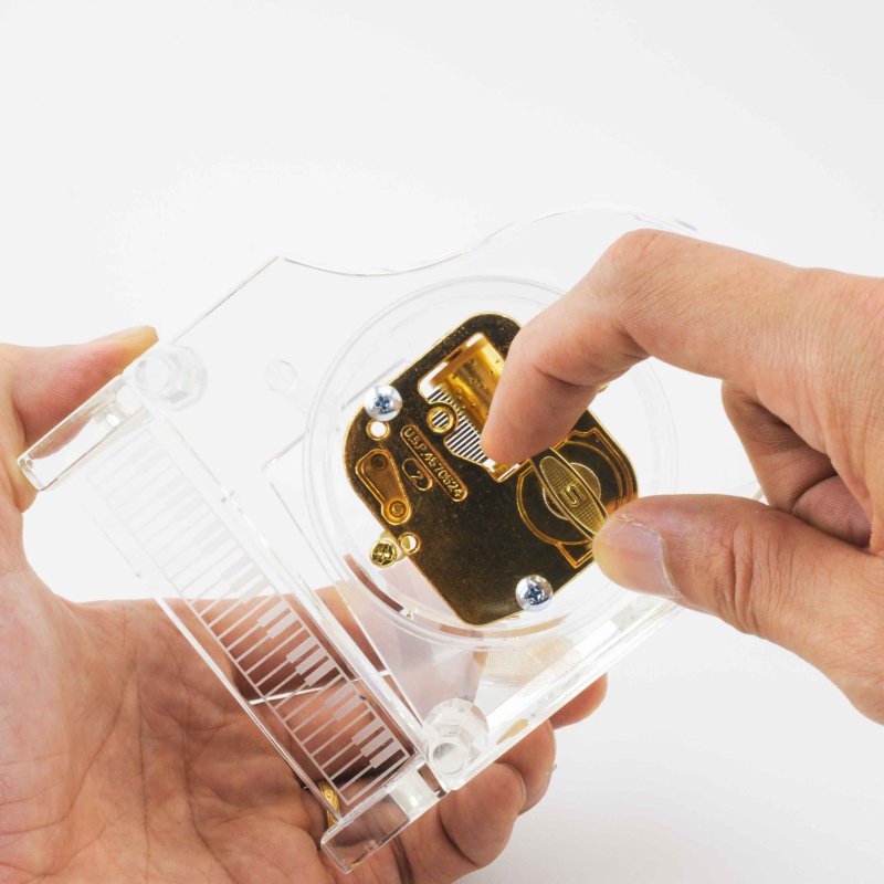 画像5: 18弁オルゴール用  クリスタルガラス グランドピアノケース (5)