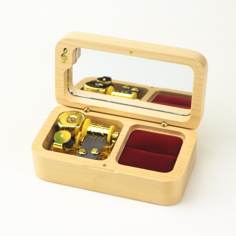 画像2: 18弁オルゴール用 リングピローボックス（メイプル） (2)