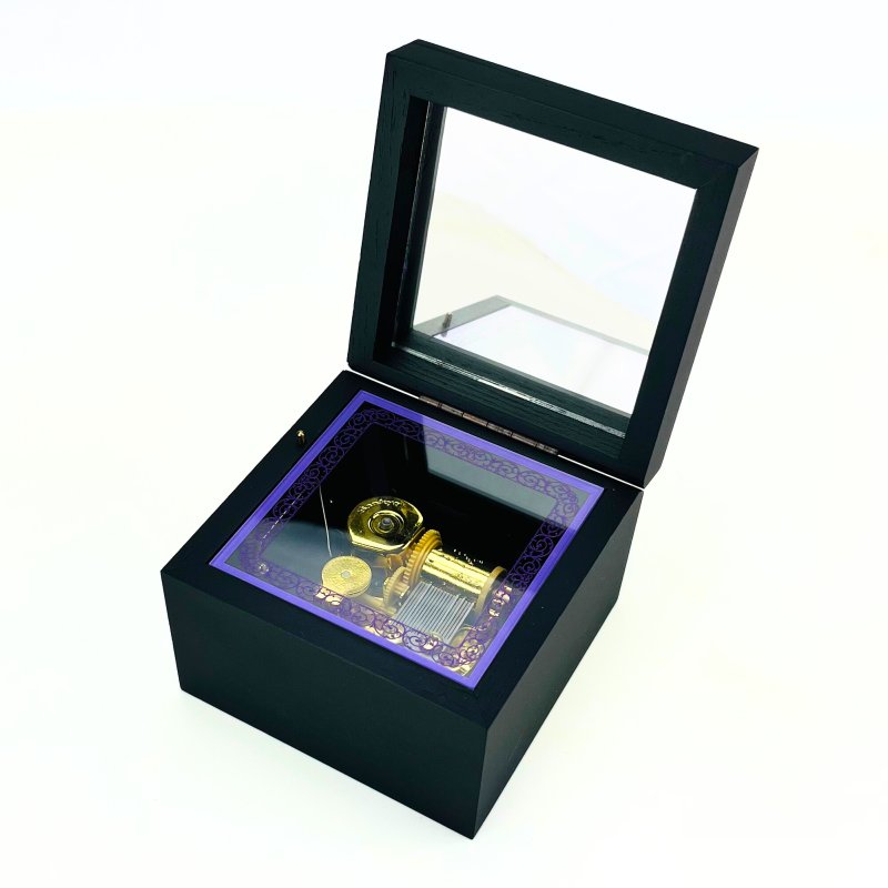 画像1: 18弁オルゴール用 スクエア90ブラック　オルゴール (1)