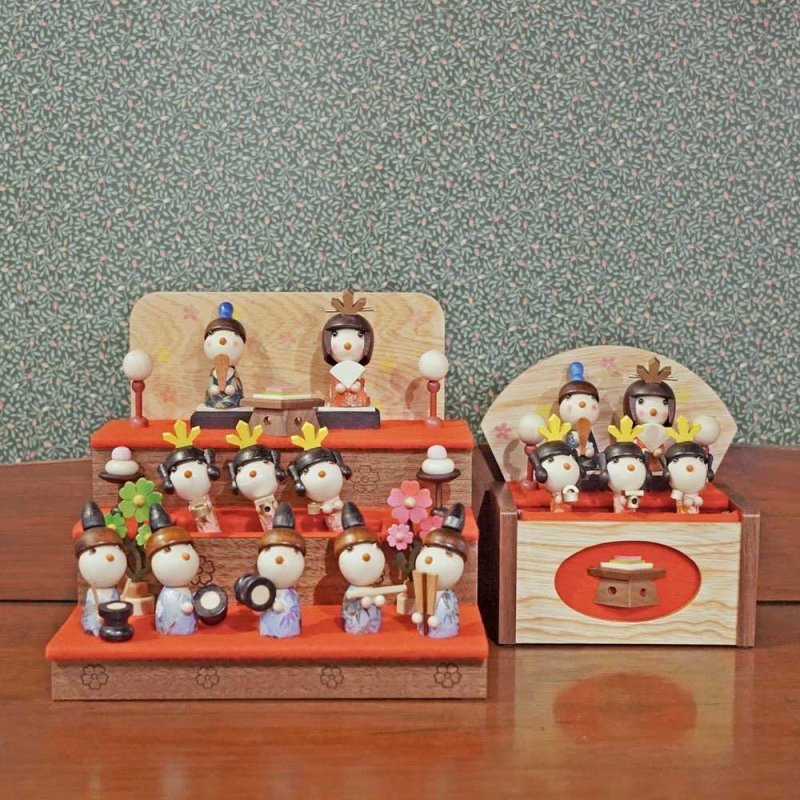 画像11: 18弁　からくりオルゴール　お雛様　二段飾り (11)