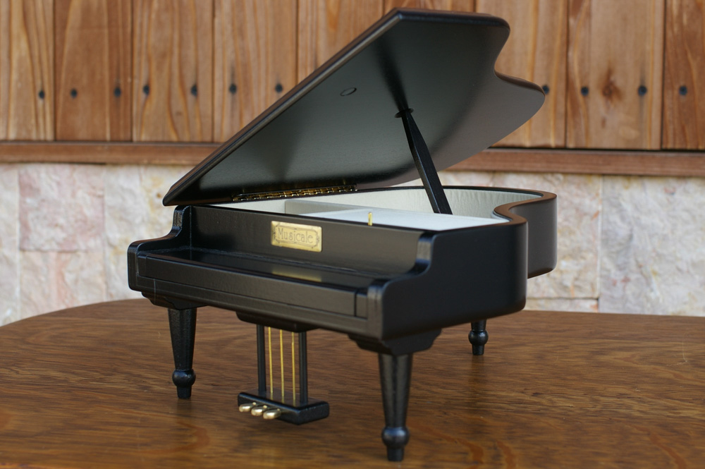 木製グランドピアノ型オルゴール